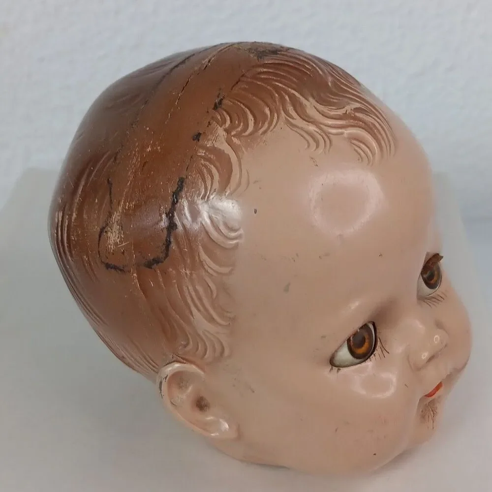 Ideal Sleepy Eyes Doll Head Composite Made in the USA pat. No 22522077 For Parts
